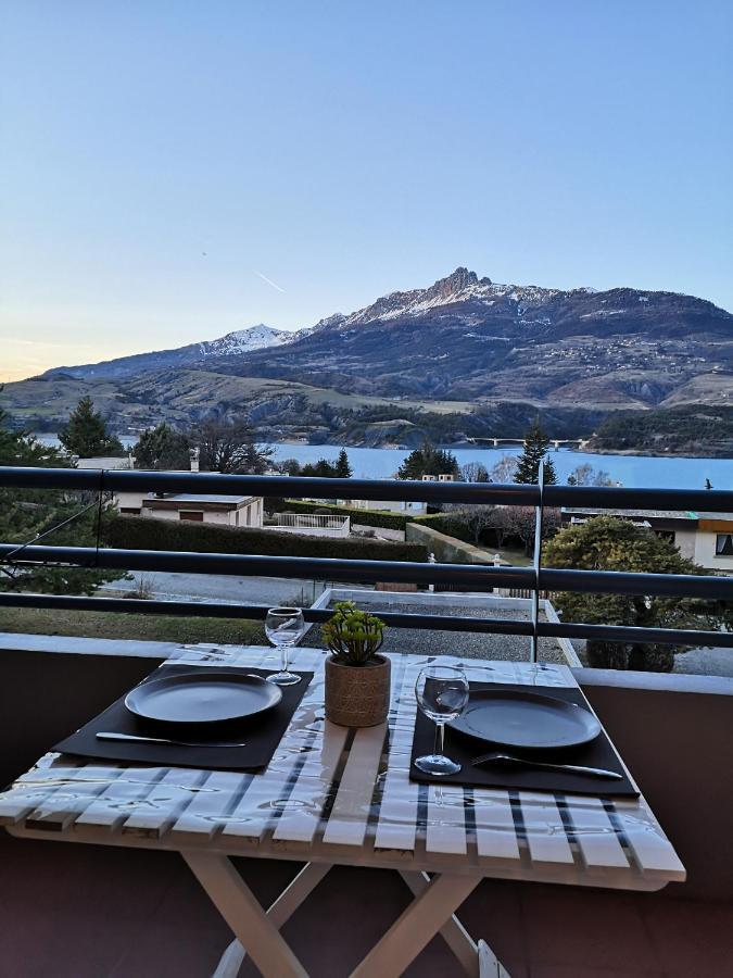 Studio Vue Sur Lac Et Montagne Savines Esterno foto